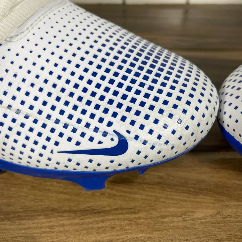 Nike Alpha Menace 4 Pro Shoes Mens Size 13 White Blue Black Football Cleats